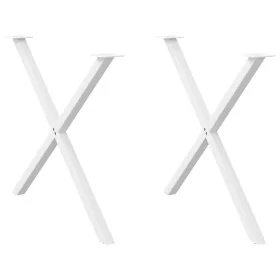 Patas para mesa de comedor en forma de X 2 uds acero blanco de , Patas para mesas - Ref: Foro24-4012925, Precio: 62,79 €, Des...