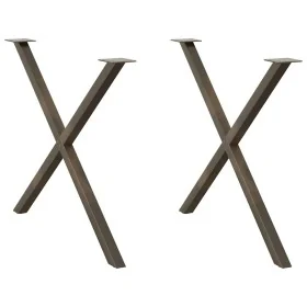 Patas para mesa comedor forma X 2uds acero natural 90x(72-73)cm de , Patas para mesas - Ref: Foro24-4012927, Precio: 62,84 €,...