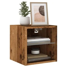 Mueble de TV de pared con luces LED envejecida 30x28,5x30 cm de , Muebles TV - Ref: Foro24-857672, Precio: 30,32 €, Descuento: %