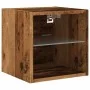 Mueble de TV de pared con luces LED envejecida 30x28,5x30 cm de , Muebles TV - Ref: Foro24-857672, Precio: 30,32 €, Descuento: %