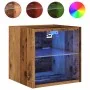 Mueble de TV de pared con luces LED envejecida 30x28,5x30 cm de , Muebles TV - Ref: Foro24-857672, Precio: 30,32 €, Descuento: %
