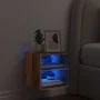 Mueble de TV de pared con luces LED envejecida 30x28,5x30 cm de , Muebles TV - Ref: Foro24-857672, Precio: 30,32 €, Descuento: %