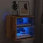 Mueble de TV de pared con luces LED envejecida 30x28,5x30 cm de , Muebles TV - Ref: Foro24-857672, Precio: 30,32 €, Descuento: %