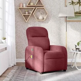Sillón de masaje reclinable de tela color vino tinto de , Sillones - Ref: Foro24-4015535, Precio: 194,77 €, Descuento: %