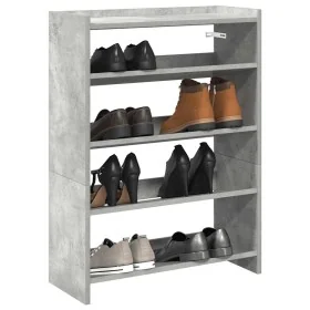 Mueble zapatero madera contrachapada gris hormigón 60x25x81 cm de , Zapateros y organizadores de calzado - Ref: Foro24-859881...