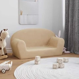 Sofá infantil de 2 plazas de felpa suave color crema de , Mobiliario para bebés y niños pequeños - Ref: Foro24-356989, Precio...