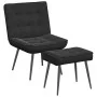 Sillón de relax con reposapiés terciopelo negro von , Stühle - Ref: Foro24-4012332, Preis: 132,75 €, Rabatt: %