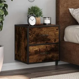 Mesitas de noche pared 2 uds color roble ahumado 40x31x39,5 cm de , Mesitas de noche - Ref: Foro24-848729, Precio: 77,95 €, D...