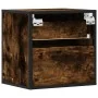 Mesitas de noche pared 2 uds color roble ahumado 40x31x39,5 cm by , Nightstands - Ref: Foro24-848729, Price: 77,95 €, Discoun...
