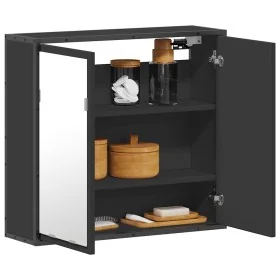 Armario de baño con espejo madera ingeniería negro 65x20x60 cm by , bathroom vanities - Ref: Foro24-849254, Price: 84,34 €, D...