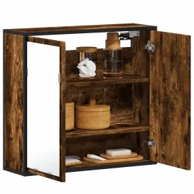 Armario con espejo baño madera roble ahumado 65x20x60 cm de , Tocadores de baño - Ref: Foro24-849256, Precio: 81,75 €, Descue...