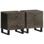Mesitas de noche 2 uds madera maciza de mango negro 40x33x46 cm de , Mesitas de noche - Ref: Foro24-4017683, Precio: 132,04 €...