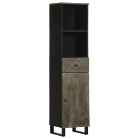 Mueble de baño de madera maciza de mango negro 38x33x160 cm de , Muebles de baño - Ref: Foro24-4017706, Precio: 120,13 €, Des...