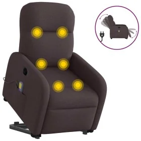 Sillón masaje eléctrico reclinable elevable tela marrón oscuro de , Sillones - Ref: Foro24-3303007, Precio: 331,81 €, Descuen...