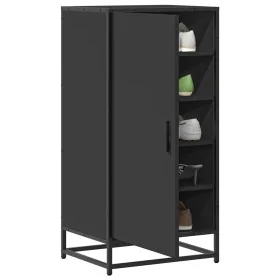 Mueble zapatero de madera de ingeniería negro 48x38x97,5 cm de , Zapateros y organizadores de calzado - Ref: Foro24-849199, P...