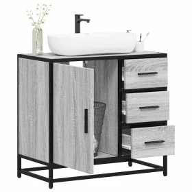 Mueble lavabo baño madera contrachapada sonoma gris 65x33x60 cm de , Muebles de baño - Ref: Foro24-849277, Precio: 95,06 €, D...