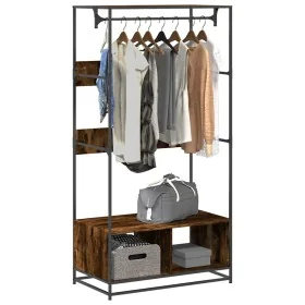 Armario de madera de ingeniería roble ahumado 90x50x180 cm de , Organizadores de vestidores y perchas de barra - Ref: Foro24-...