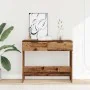 Mesa consola madera contrachapada envejecida 90x36x75 cm de , Mesas auxiliares - Ref: Foro24-856945, Precio: 65,82 €, Descuen...