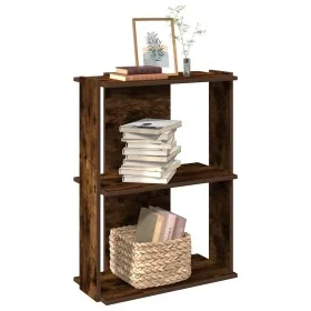 Librería 3 estantes madera ingeniería roble ahumado 60x30x80 cm de , Librerías y estanterías - Ref: Foro24-860260, Precio: 41...