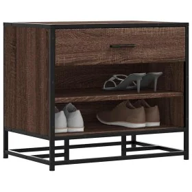 Banco zapatero madera de ingeniería roble marrón 60x40x53,5 cm by , Benches for halls and storage - Ref: Foro24-849223, Price...