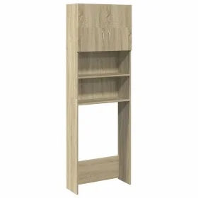 Armario de lavadora madera color roble sonoma 64x25,5x190 cm de , Accesorios para lavadoras y secadoras - Ref: Foro24-849600,...