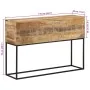 Mesa consola madera maciza mango rugosa y hierro 110x30x75 cm de , Mesas auxiliares - Ref: Foro24-376066, Precio: 163,52 €, D...