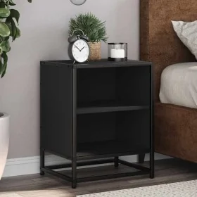 Mesita de noche madera ingeniería negro 40x31x50 cm metal de , Mesitas de noche - Ref: Foro24-848699, Precio: 36,71 €, Descue...