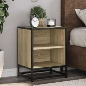 Mesita de noche madera ingeniería roble sonoma 40x31x50cm metal de , Mesitas de noche - Ref: Foro24-848701, Precio: 35,70 €, ...