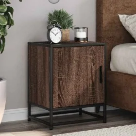 Mesita de noche madera ingeniería roble marrón 40x31x50cm metal de , Mesitas de noche - Ref: Foro24-848717, Precio: 37,49 €, ...