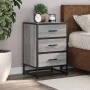 Mesita noche madera ingeniería gris sonoma 40x34,5x60 cm metal de , Mesitas de noche - Ref: Foro24-848722, Precio: 68,74 €, D...