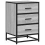 Mesita noche madera ingeniería gris sonoma 40x34,5x60 cm metal de , Mesitas de noche - Ref: Foro24-848722, Precio: 68,74 €, D...