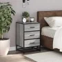 Mesita noche madera ingeniería gris sonoma 40x34,5x60 cm metal de , Mesitas de noche - Ref: Foro24-848722, Precio: 68,74 €, D...
