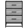 Mesita noche madera ingeniería gris sonoma 40x34,5x60 cm metal de , Mesitas de noche - Ref: Foro24-848722, Precio: 68,74 €, D...