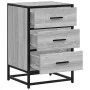 Mesita noche madera ingeniería gris sonoma 40x34,5x60 cm metal de , Mesitas de noche - Ref: Foro24-848722, Precio: 68,74 €, D...