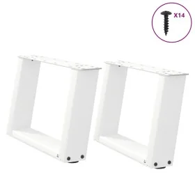 Patas de mesa de centro forma U 2uds acero blanco 50x(30-31) cm by , Table legs - Ref: Foro24-4012745, Price: 63,23 €, Discou...