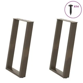 Patas para mesa comedor forma U 2uds acero natural 50x(72-73)cm by , Table legs - Ref: Foro24-4012787, Price: 83,02 €, Discou...