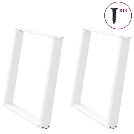 Patas para mesa de comedor en forma de U 2 uds acero blanco by , Table legs - Ref: Foro24-4012793, Price: 93,01 €, Discount: %