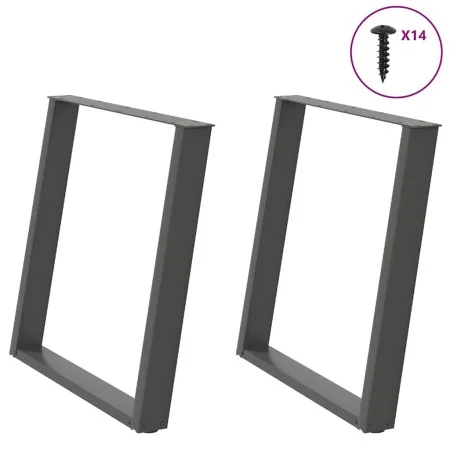 Patas para mesa comedor forma U 2uds antracita 80x(72-73) cm de , Patas para mesas - Ref: Foro24-4012798, Precio: 93,58 €, De...