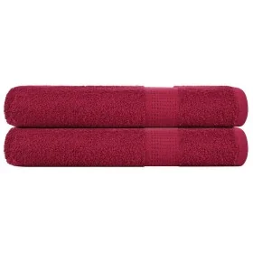 Toallas 2 uds 100% algodón burdeos 100x200 cm 600 gsm de , Toallas - Ref: Foro24-136746, Precio: 40,60 €, Descuento: %