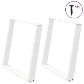 Patas para mesa de comedor en forma de U 2 uds acero blanco de , Patas para mesas - Ref: Foro24-4012801, Precio: 140,23 €, De...
