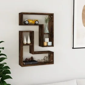 Estantes pared 2 uds madera contrachapada roble humo 50x15x50cm de , Estantes y estanterías - Ref: Foro24-826641, Precio: 33,...