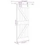 Puerta corredera con herrajes madera maciza de pino 70x210 cm de , Puertas - Ref: Foro24-3332640, Precio: 179,77 €, Descuento: %