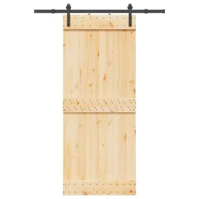 Puerta corredera con herrajes madera maciza de pino 85x210 cm de , Puertas - Ref: Foro24-3332654, Precio: 169,51 €, Descuento: %