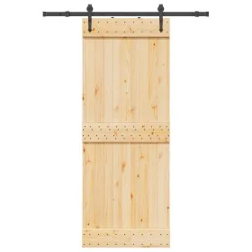 Puerta corredera con herrajes madera maciza de pino 80x210 cm von , Türen - Ref: Foro24-3332689, Preis: 173,64 €, Rabatt: %