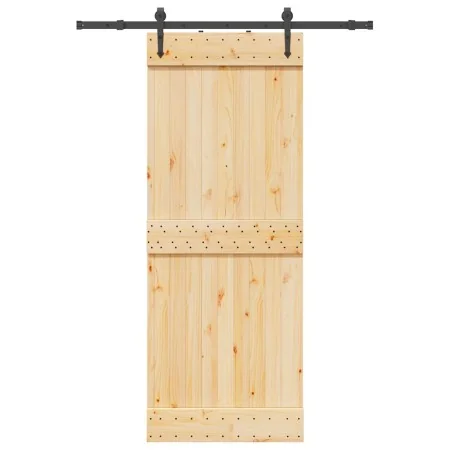 Puerta corredera con herrajes madera maciza de pino 80x210 cm de , Puertas - Ref: Foro24-3332689, Precio: 173,64 €, Descuento: %