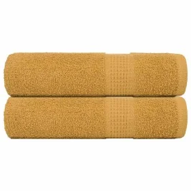 Toallas de ducha 2 uds 100% algodón oro 70x140 cm 360 gsm de , Toallas - Ref: Foro24-136809, Precio: 21,95 €, Descuento: %