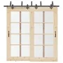 Kit de herrajes para puertas correderas acero negro 213,5 cm by , Door items - Ref: Foro24-3295736, Price: 162,79 €, Discount: %