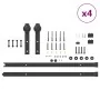 Kit de herrajes para puertas correderas acero negro 366 cm by , Door items - Ref: Foro24-3295741, Price: 226,73 €, Discount: %
