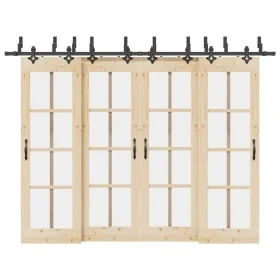 Kit de herrajes para puertas correderas acero negro 305 cm by , Door items - Ref: Foro24-3295755, Price: 260,72 €, Discount: %