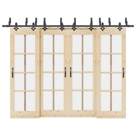 Kit de herrajes para puertas correderas acero negro 305 cm by , Door items - Ref: Foro24-3295755, Price: 260,72 €, Discount: %